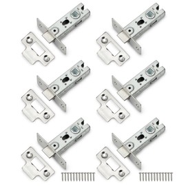 Bwintech 6 Pcs 75mm Steel Satin Nickel Tubular Latch, Premium Mortice Latch, for use with Sprung Lever Door Handles
