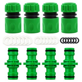 YAAVAAW 8 Piece Hose Coupling Set, Hose Connection & Hose Extension for 13 mm (1/2 Inch) and 15 mm (5/8 Inch) - Connection Part for Connecting Two Hoses, Hose Connector Accessories