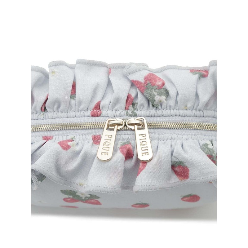 Gelato Pique PWGB251680 Strawberry Pattern Ruffle Pouch, blue, (BLU)