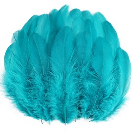 iHUFeather 600pcs Peacock Blue Feathers for Crafts 3-5inch Craft Feathers Bulk for Wedding Home Party, Dream Catcher Supplies and DIY Crafts
