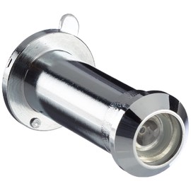 Mirillas C2TCR gate, TS Viewer Diameter 12 mm Brass Wide Angle 170° for Door Thickness 35-85 mm Including Hood, Bright Chrome-Plated