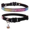 THAIN Bling cat kitten collar Rainbow Rhinestone breakaway diamond with