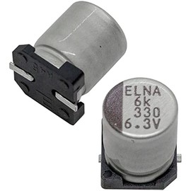 Elko Capacitor 20x Radial 330µF 6.3V SMD Electrolytic Capacitor up to 105°C 330uF Electrolytic Capacitor from Elna
