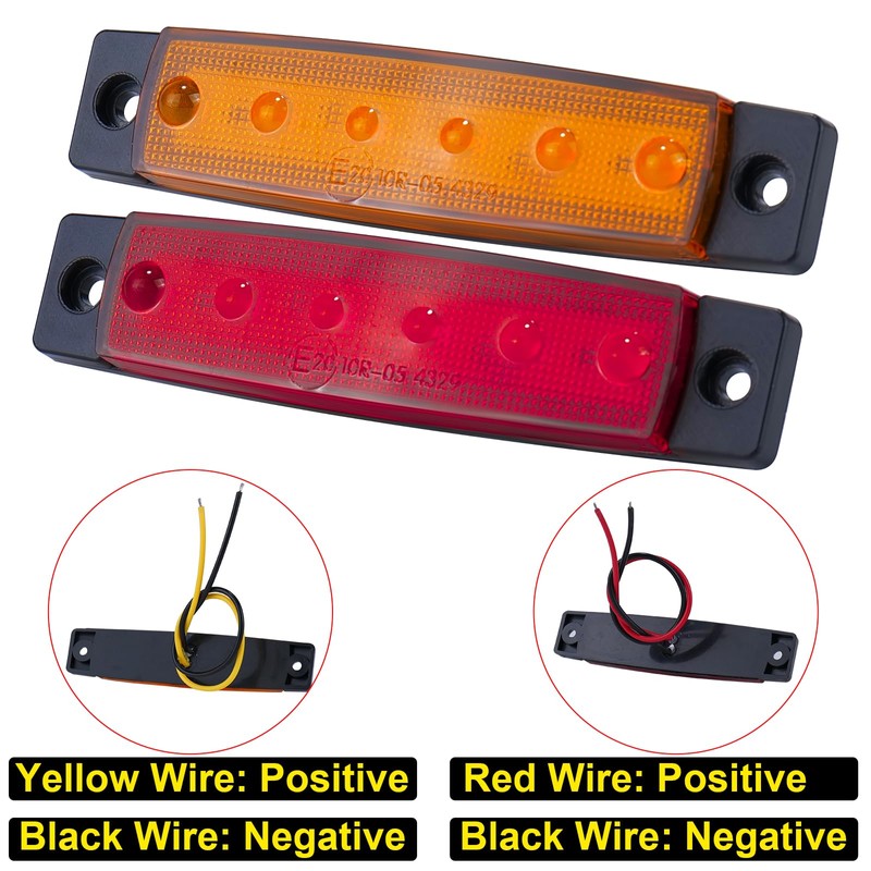 PSDRIQQ 40 Pack 6 LED Trailer Marker Light, DC12-24V Clearance