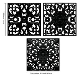 Zoyizi Silicone Trivets for Hot Pots and Pans, Square Hot Pads for Kitchen, Flexible Silicone Pot Holder for Table, Non-Slip Heat Resistant Trivets for Hot Dishes, Silicone Trivets Mats Set 3 Purple