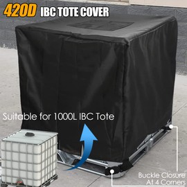 DRIONO IBC Tote Cover, 420D Suitable for 275 Gallon 1000L IBC Tank Container Sunshade Waterproof Protective Hood