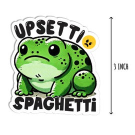 3Pcs - Upsetti Spaghetti Sticker - Sad Frog Sticker - Joke Toad - Funny Froggy - Water Bottle - Kindle - Tumbler - Phone - Laptop