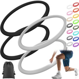 Foilswirl 2 Pcs Silicone Patella Knee Band for Basketball Patella Tendon Support Knee Pain Running Tendon Brace Support Strap (Black and Gray,M)