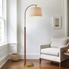 G-SAFAVA 62.5" Wood Floor Lamp for Living Room Gold with
