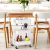 Simple Houseware 3-Tier Compact Utility Rolling Cart, Low 24” Height