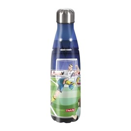 Step by Step Soccer Ben Blue Green Soccer Insulated Stainless Steel Drinking Bottle for Carbonated Drinks Leak-Proof Screw Top 100% Recyclable School & Leisure 0.5 Litre