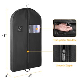 Garment Bag Suit, Foldable Travel Suit Bag, Men, Breathable Garment Protective Cover, Garment Bags for Jackets, Shirts, Evening Dresses, Storage, with Zip, Suit Protective Case, Clothes Cover 110 x 60