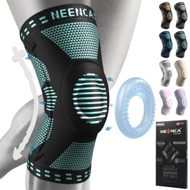 NEENCA Knee Supporter, Meniscus for Sports, Running, Golf, Tennis, Badminton, Marathon, Basketball, Sackoo, Climbing, Knee Stabilization, Breathable, Daily Life, Left and Right Use, Side Spring, 1