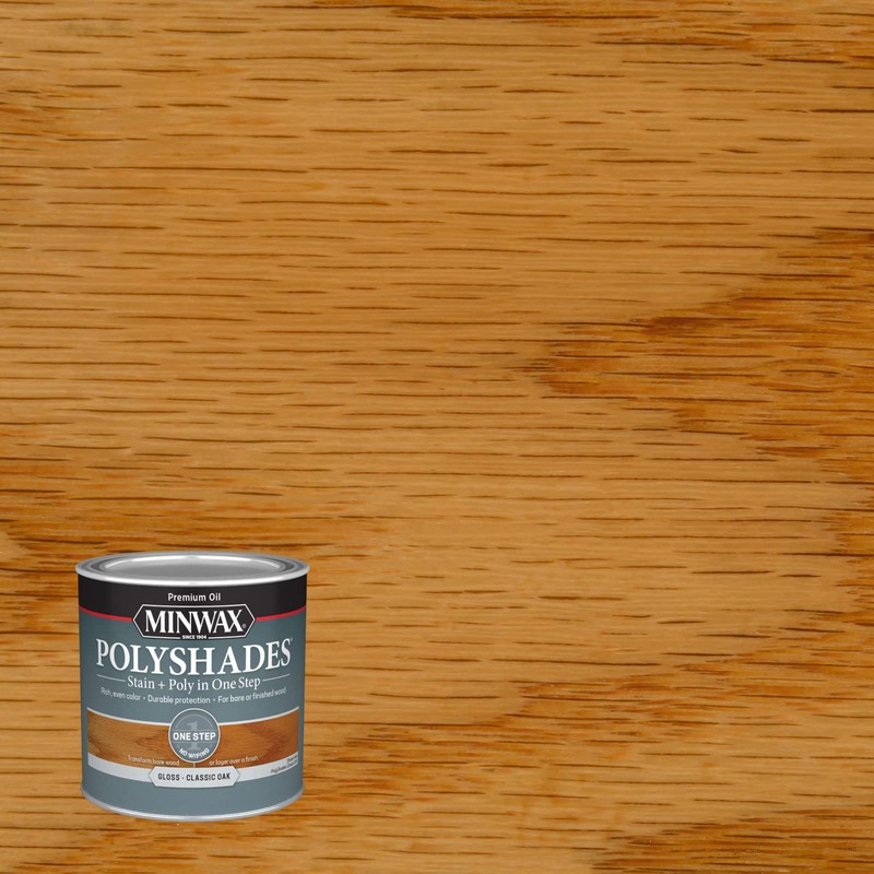 Minwax PolyShades Wood Stain + Polyurethane Finish – ½ Pint,