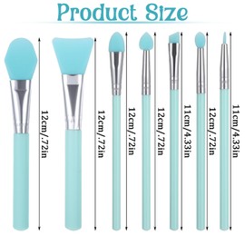 7 Pcs Silicone Makeup Brush Silicone Brush Applicator Kit Lip Mask Makeup Brushes Face Mask Jelly Brushes Eye Cream Applicator Tool for UV Epoxy Art Crafting and Cream Make up Products(Green)