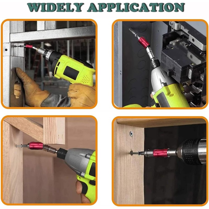KEWAYO 4PcsMagnetic Pivot Drill Bit Holder, 1/4" Quick Release Magnetic