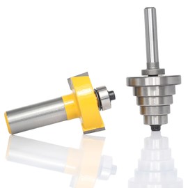 AKYLIN Rabbet Router Bits with 6 Interchangeable Bearings,6 Slot Cutting Depth 1/8", 1/4", 5/16", 3/8", 7/16",1/2" for Cutting Rabbet T Slots