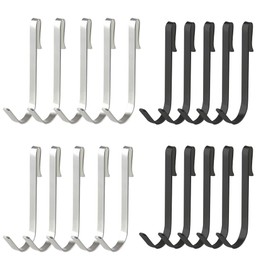 ZBKJYILF Pack of 20 Stainless Steel Hooks Black and White for Hanging J Hooks, Multi-Purpose Kitchen Hooks, Small Hanging Hooks, Durable Hooks for Clothes Rail for Kitchen, Bathroom, Bedroom and