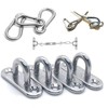 8PCS Oblong Pad Eye Plate Spring Snap Hook Carabiner Set