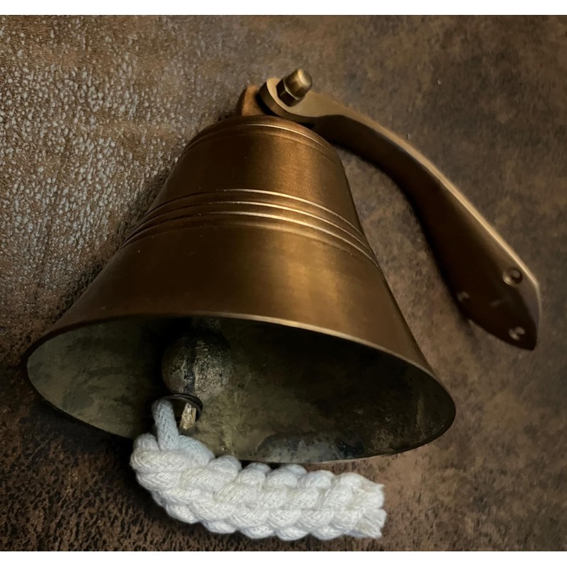 Ship Bell for Maritime Wall Decoration Burnished Brass
