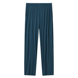 Mens Soft Knit Pajama Pants Sleep Lounge Bottoms Lightweight Loungewear Pj Pants With Pockets (Blue, XL)