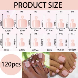 120 Pcs Press On Toe Nails, Colorful Wearable Toe Nail Art Tips Boxed, Full Cover Solid Color Short Toe Nail Stickers for DIY Manicure，Versatile and flattering