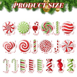 40pcs Candy Cane Christmas Tree Ornaments Set - Colorful Wooden Christmas Ornaments for Tree, Ornament Sets for Christmas Tree，New Year Party