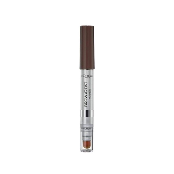 L'Oréal Paris Brow Artist Maker, 4 Dark Brunette Eyebrow Pens with Brush and Innovative Gel-to-Powder Formula for Perfectly Styled Eyebrows in Trendy Hippy Look, 1 Pack (1 x 2 g)