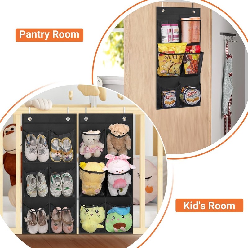 KIMBORA 2 Packs Narrow Over the Door/Wall Shoe Organizer, Small