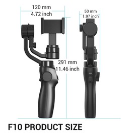 Lyaciomn F10 3-Axis Handheld Gimbal Stabilizer APP Face Tracking Selfie Stick for Smartphone Vlog Anti Shake Video Recording Easy Install Easy to Use, 500437999