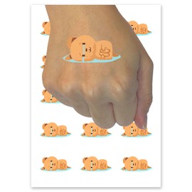 Sad Puppy Dog Crying Curled Temporary Tattoo Water Resistant Fake Body Art Set Collection - 15 2" Tattoos (1 Sheet)