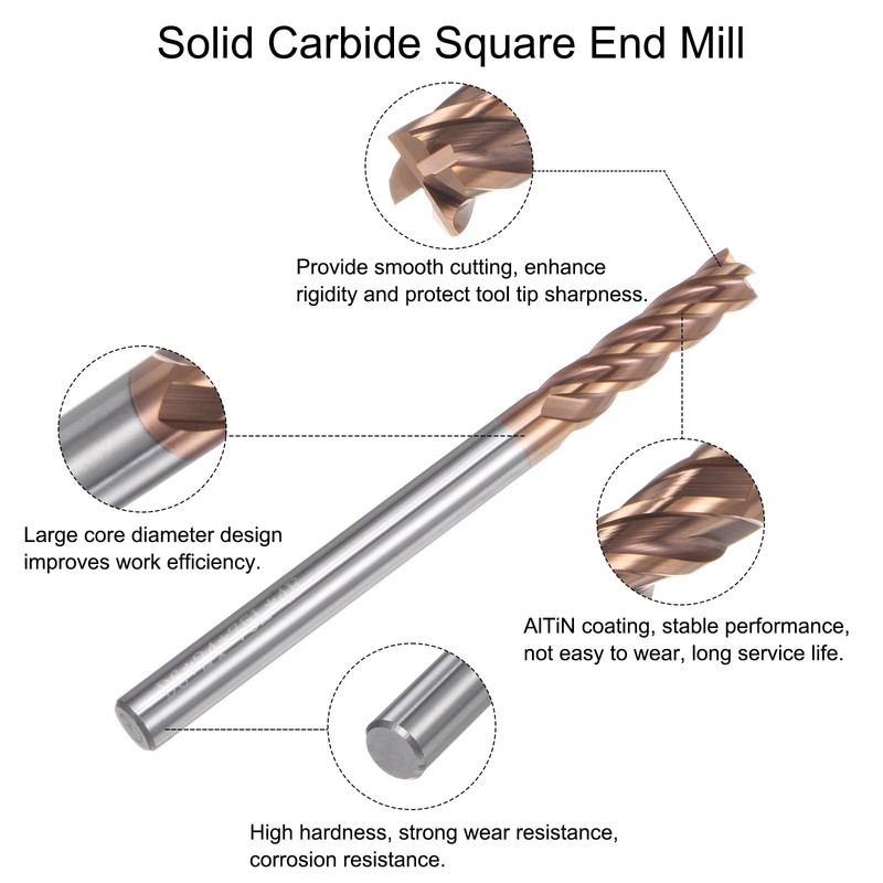 QUARKZMAN 5 Pieces 6 mm Diameter 6 mm Shank Square