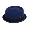 DASMARCA Jack Blue Wool Felt Winter Porkpie Hat - XL
