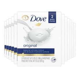Dove Beauty Bar Gentle Skin Cleanser Moisturizing for Gentle Soft Skin Care Original Made With 1/4 Moisturizing Cream 3.75 oz 2 Bars, Pack of 12