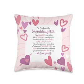granddaughter gift from grandparents purple and pink papa Throw Pillow