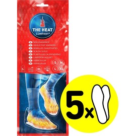 THE HEAT COMPANY Foot Warmers - 5 or 30 Pairs - Extra Warm - Heat Insoles - Foot Warmer - 8 Hours Warm Feet - Ready to Use - Air-Activated - Pure Natural - Small, Medium, Large, X-Large, red