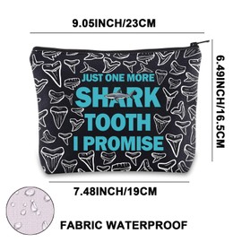 Just One More Shark Tooth I Promise Shark Tooth Collector Zipper Pouch Makeup Bag Gift, shark tooth