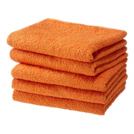 Hotel Long 5 Piece Set Long Face Towel, Made in Japan, Senshu Towel (Approx. 12.6 x 39.4 inches (32 x 100 cm), Orange