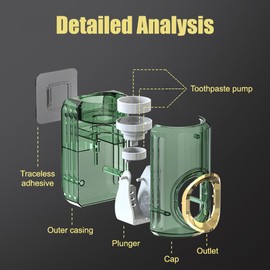 Automatic Toothpaste Dispenser Wall Mounted, 1/2 Piece Toothpaste Dispenser No Drilling for Children, Adults, Bathrooms, Most Toothpastes