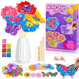 JoiTale Craft Set Children from 6 4 5 Years Flowers Craft Girls 5-10 Years, Creative Craft Case Bouquet with Sequins, Gift for Girls 3-12 Years Children's Birthday & Birthday