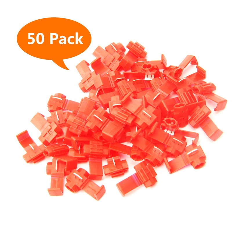 Leadrise 125 Solderless Quick Splice Snap Wire Connector, 50 pcs