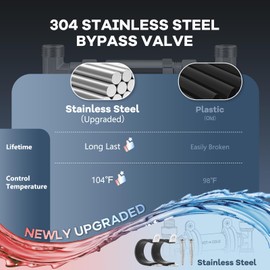 Crispaire Replacement 304 Stainless Steel Sensor Valve Kit for Instant Hot Water Recirculating Pump System, Includes Valve & 2 x 20-in PEX Supply Lines for Potable Water & Adaptors & Teflon Tape