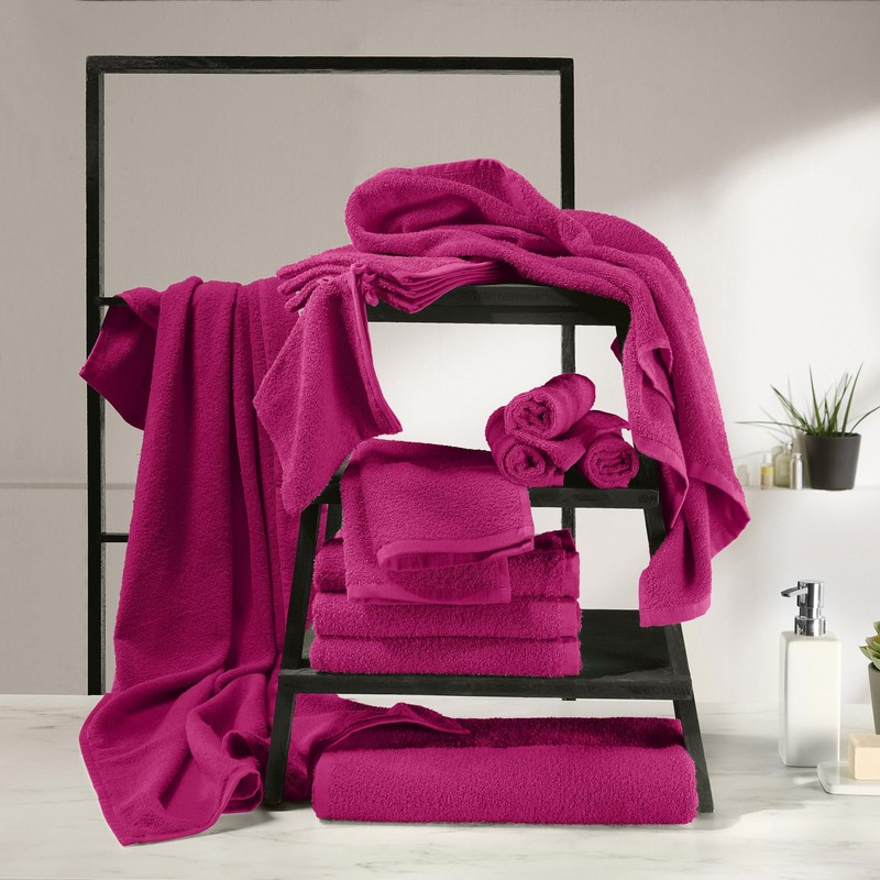 REDBEST Duschtuch Oceanside 4er-Pack Walk-Frottier Fuchsia Größe 70x140 cm