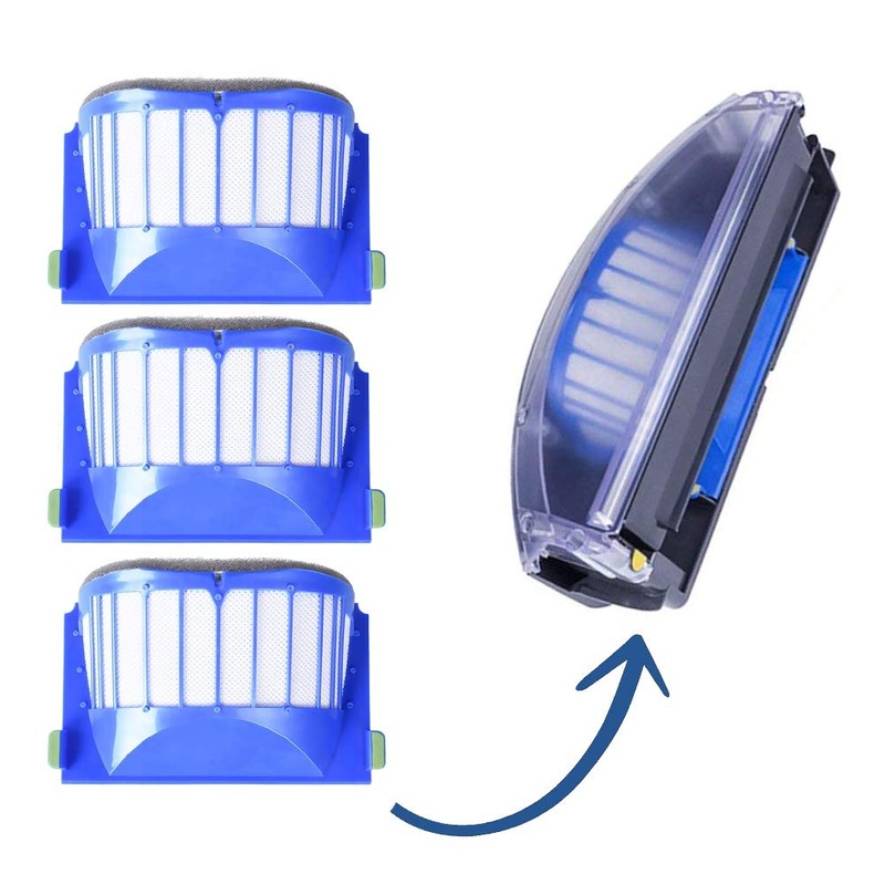 Mirtux Set of 3 Filters for Roomba 600 Replacement Filter