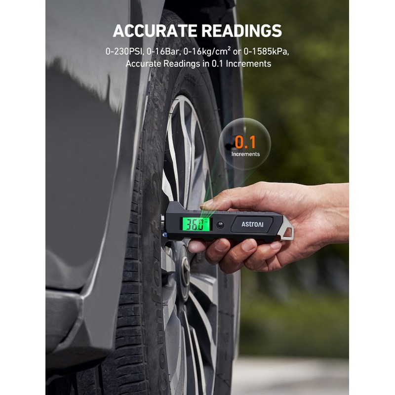 AstroAI Digital Tire Pressure Gauge, 230 PSI 4 Settings Heavy