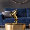 FUNSXBUG Gold Horse Statue Figurines - Resin Standing Fighting Horse