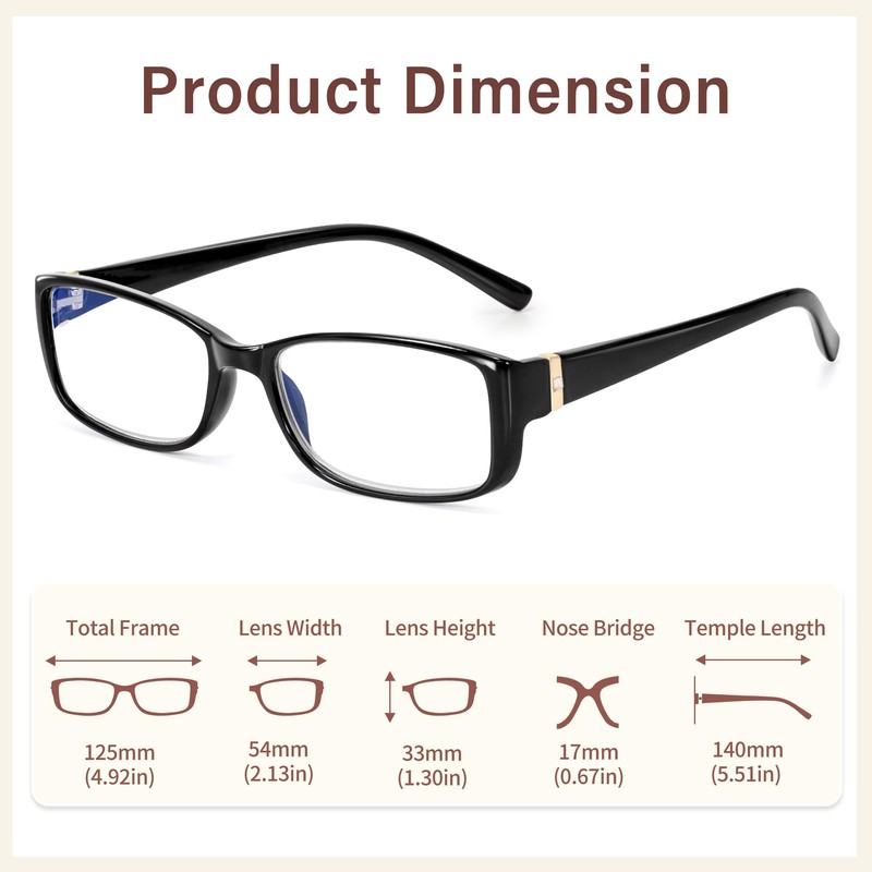 Madison Avenue 2 Pack Classic Blue Light Blocking Reading Glasses