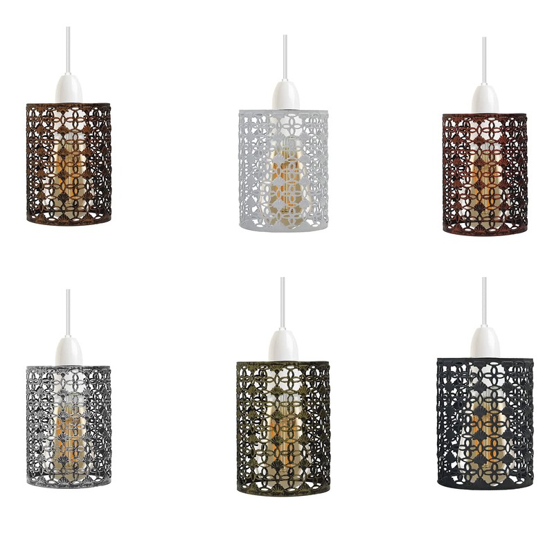 LEDSone Industrial Style Brushed Silver Metal Cage Lampshade – Easy