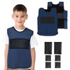 Vest for Kids Including 6 Removable Weights (Navy Blue, Medium)
