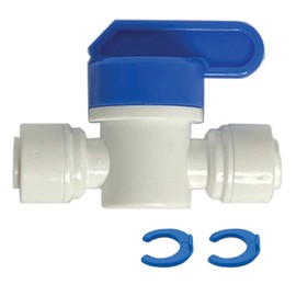 Filtration Warehouse - Quick Connect 1/4 Inch Shut Off Valve - Speedfit Ball Valve Plumbing Fitting - With Locking Clips - Part SOVFW141P - Compatible with PPSV040808WP (1)